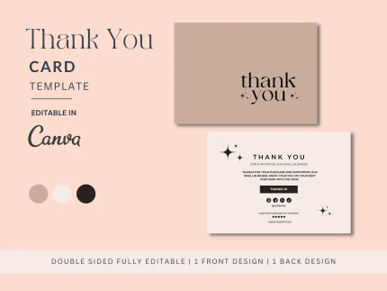Brown Retro Editable Thank You Card